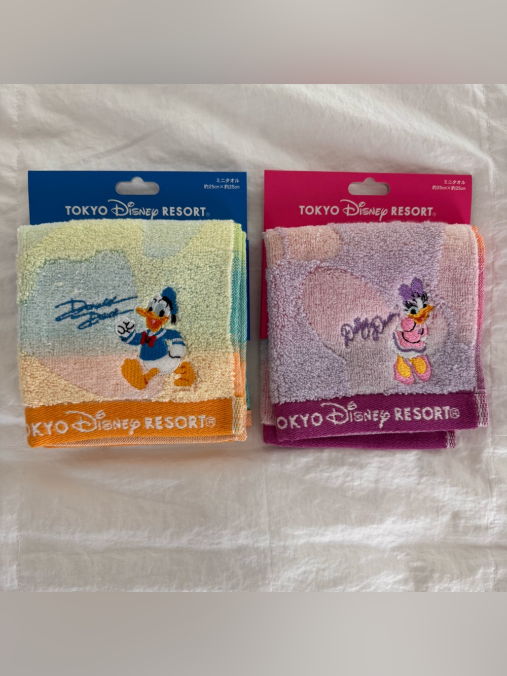 NEW Tokyo Disneyland Donald & Daisy Face Towels/Wash Cloths